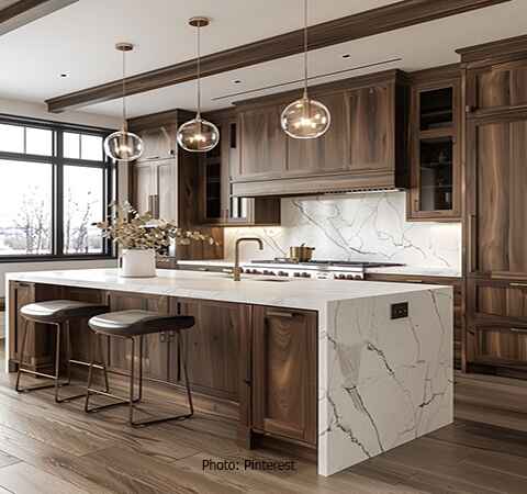 Beautifully designed modern wood kitchen by ASASA Kitchens featuring stunning finishes
