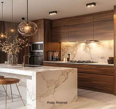 ASASA Kitchens showcases rustic wood kitchen renovation with elegant cabinetry